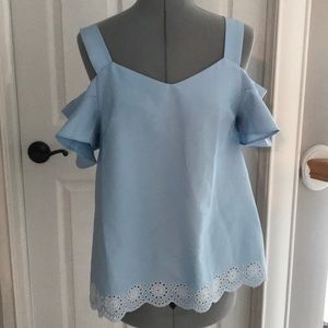 Blue off the shoulder top